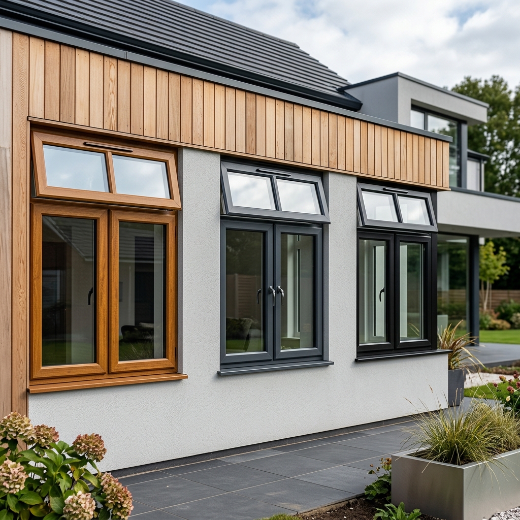 Fenêtre PVC couleur : chêne doré, gris anthracite, noir — surcoût et rendu